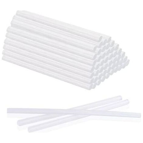 Lot de 53 bâtons de colle thermofusible, Ø 7 mm x 190 mm, bâtons de colle thermofusible, bâtonnets de colle thermofusible, transparents, pour pistolets à colle, bricolage, réparation et décoration (1/5)