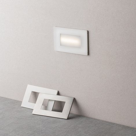 Faretto segnapassi da esterno Con Placchette intercambiabili lampada da muro IP65 LED 3W ad incasso per scatola 503, CCT 3 Tonalità selezionabile luce fredda Luce calda Luce Naturale (1/5)