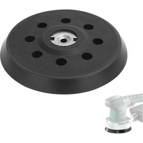 GVSS 1 Pièce Plateau Ponceuse 125mm 631220000, Plateau de Ponçage 125mm Perforé Auto-Agrippant Compatible avec Metabo SXE 325 Intec 425 Turbotec,Noir (1/5)