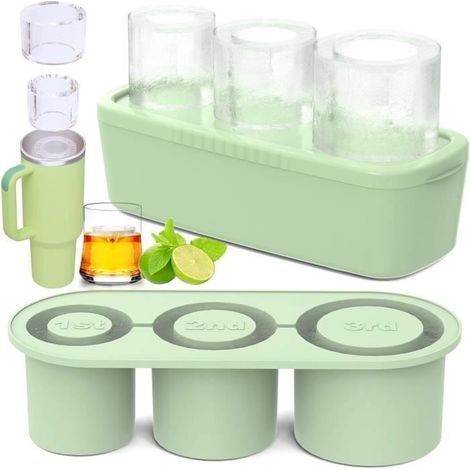 Eiswürfelform für 1200-ml-Becher, kompatibel mit Stanley, Yeti, Simple, Modern usw. 887 1200 ml mit Deckel und grüner Form. EISWÜRFELFORM (1/4)