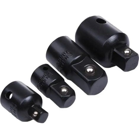 Juego de llaves de trinquete con adaptador de enchufe, reductor de electroforesis, juego de llaves de convertidor, 4 piezas 1/4, 3/8 y 1/2 (1/4)