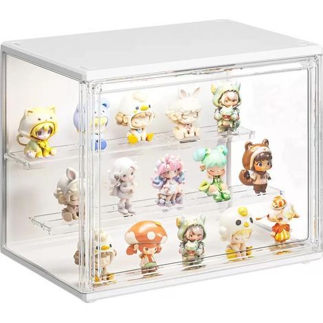 Vitrine pour Collection, Boîte de Présentation Transparent avec LED, Vitrine Acrylique avec Porte Magnétique pour Funko Pop, Figurine Pop, Maquette, Action Figurine, Blind Box 27×22×18cm (1/5)