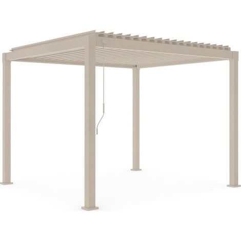 Bizzotto pergola Garda 3x3 m seta in acciaio con tetto lamellare