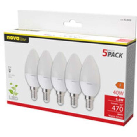 NOVA LAMPADA LED OLIVA E14 4,9W 3000K 5 PZ - 1 pezzo