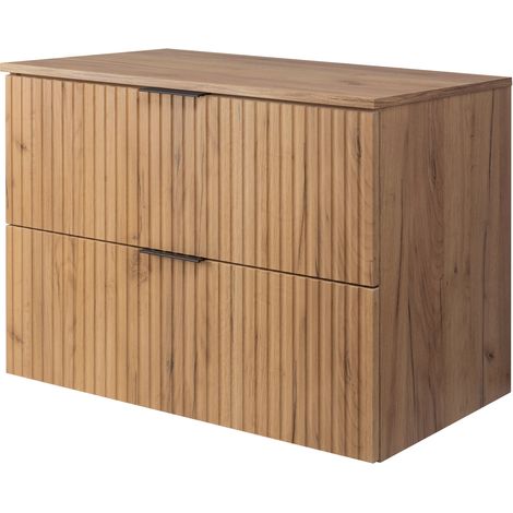 Meuble vasque, Noir, 60 × 77 × 46 cm, poignée argentée, pieds noirs + Plan de travail (1/5)