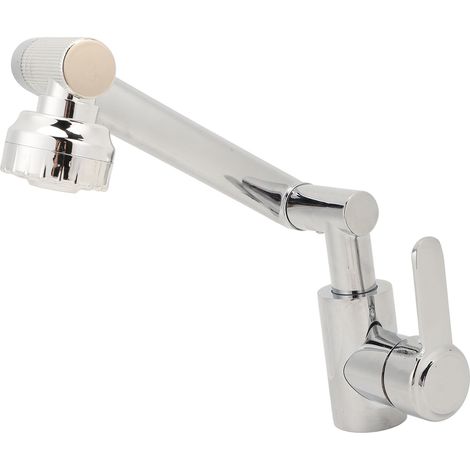 Multifunktionale, drehbare Waschtischarmatur mit Warm- und Kaltwasserfunktion, in Form einer Glückskatze, mit mechanischem Arm für das Badezimmer, aus Edelstahl mit Chrom-Finish, inklusive 60 cm lange