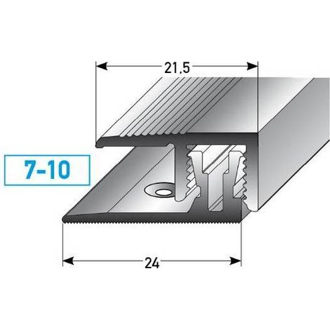 Klick-Abschlussprofil / Abschlussleiste Laminat "Markdale", Höhe 7 - 10 mm, 21,5 mm breit, 2-teilig, Aluminium eloxiert-silber-1000