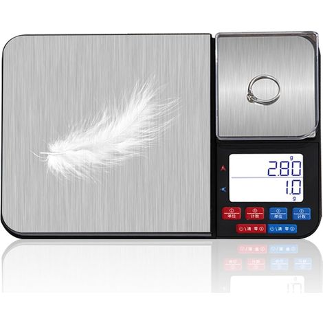 Digitale Küchenwaage [5 kg/0,01 g], hochpräzise Waage mit LCD-Bildschirm, Tara- und PCS-Funktion, Lebensmittelwaage aus Edelstahl.