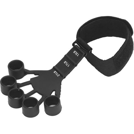 Renfort de Prise de Main Silicone Ajustable avec Sangle Poignet - Niveaux de Résistance 13LB-17LB-21LB Noir (1/5)