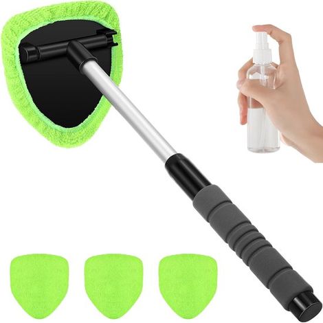 Kit per la pulizia del parabrezza, kit per la pulizia degli interni dell'auto con manico estensibile e 4 panni in microfibra, spazzola per il lavaggio di auto, camion, SUV, camper e (1/5)