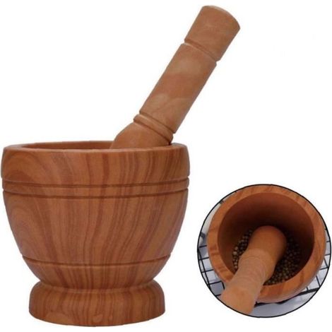 Mortier Et Pilon - Broyeur Manuel Pour Ail Et Gingembre - En Plastique PP Épais - Usage Cuisine Maison - 1 Pièce (1/4)