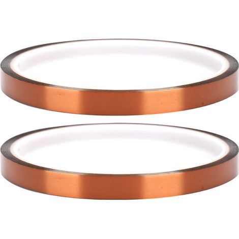 2PCS Ruban Adhésif Polyimide Résistant Haute Température 33M, Couleur Jaune-Brun, Accessoire 8mm (1/5)