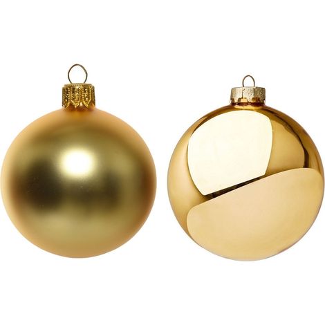 Box da 10 palline di Natale colore oro 6 cm (1/3)