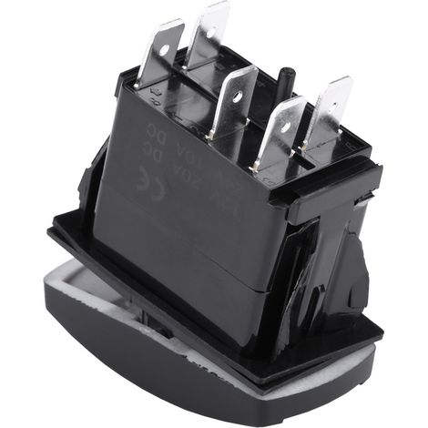Interrupteur à bascule étanche 5 broches marche/arrêt à double LED DC12V/24V, universel pour véhicules et navires (lumière bleue) (1/5)