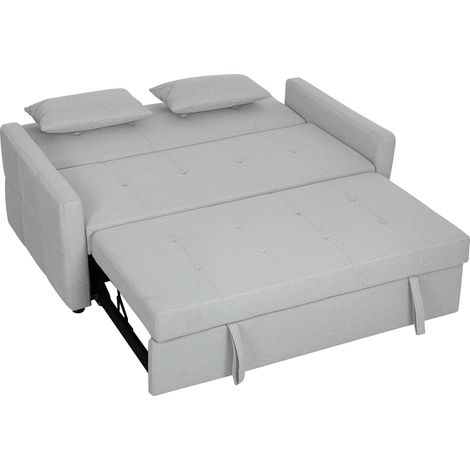 ThreeWay TwoSeater Sofa Bed Light Grey (1/5)