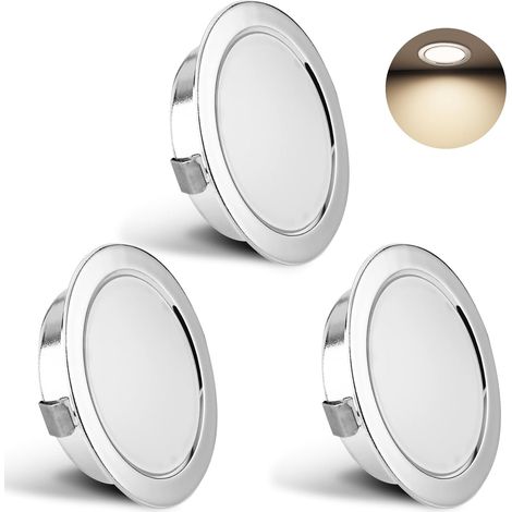 Set de 3 Spot LED Encastrable 230V 3W 4000K Blanc Neutre, 15mm Extra Plat Spots de Plafond 300LM Découpe du Plafond 55-58mm, IP44 Spot Salle de Bain, Blanc