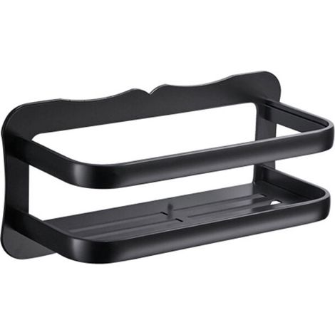 Panier de Douche et Cuisine Serviteurs de Douche,Rustproof Space Aluminium Shower Shelves for Inside Shower,Noir 30cm (1/5)