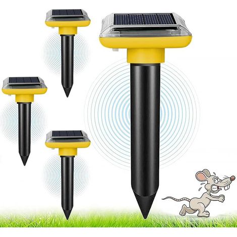4 Répulsif Taupe Solaire – Ultrasons Anti Taupes pour Jardin