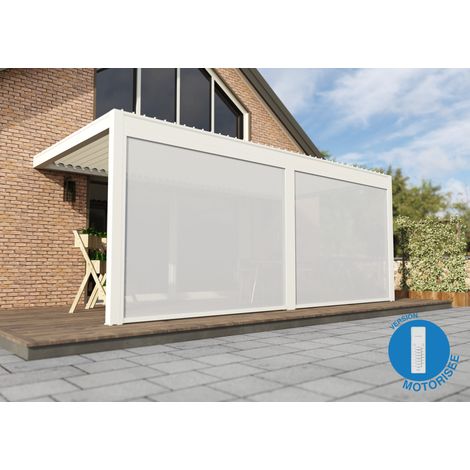 Store Façade Zippé Motorisé 6m Blanc Pour Pergola Bioclimatique O ORIAL Made in France (1/3)