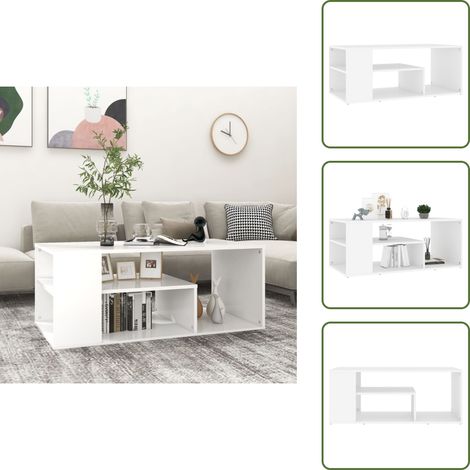 Couchtisch Weiß 100x50x40 cm Holzwerkstoff - Couchtisch - Wohnzimmermöbel - Holzmöbel - Weißer Couchtisch - Beistelltisch (1/5)