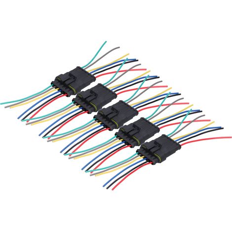 Connecteur électrique automobile 5 voies étanche, ignifugé, résistant et antioxydant (6P) (1/5)