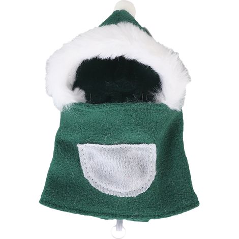 Vêtements de Noël pour oiseaux, doux pour la peau, mignon costume de vol à capuche pour perroquet, inséparable, calopsitte, vert L (1/5)