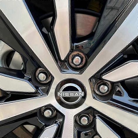 Cache-moyeu central de jante de voiture Nissan 40342-6RA1A, diamètre extérieur 6,3 cm, avec logo et emblème. (1/3)