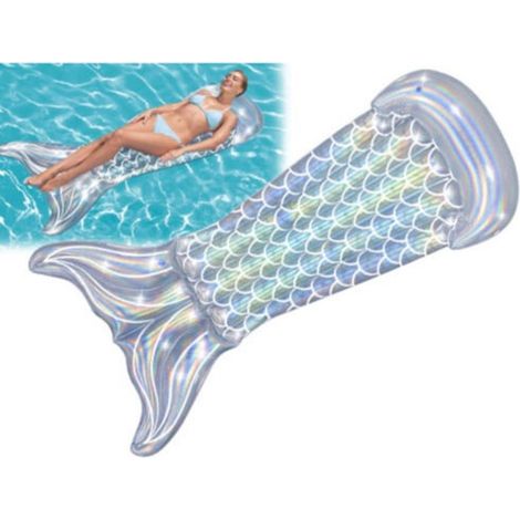 Matelas Gonflable Queue De Sirène Irisée 193x101cm Piscine 43413 (1/5)