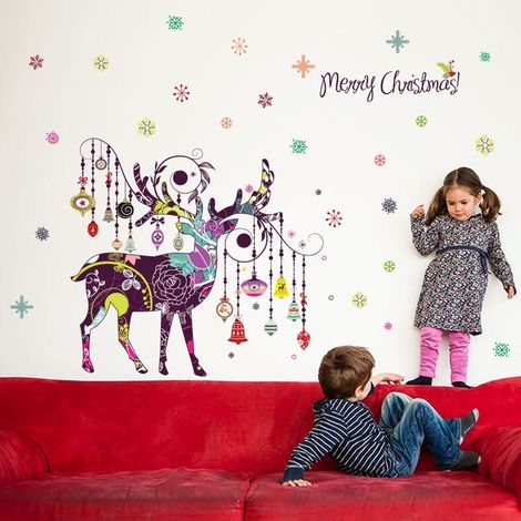 Autocollants muraux décoratifs en forme de sapin de Noël, motif sapin de Noël, papier peint artistique (1/4)