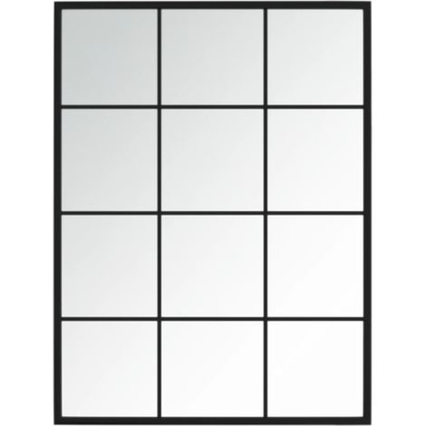 Miroir mural Luxueux, Miroir pour salle de bain, Noir 80x60 cm Métal OIB3665E (1/5)