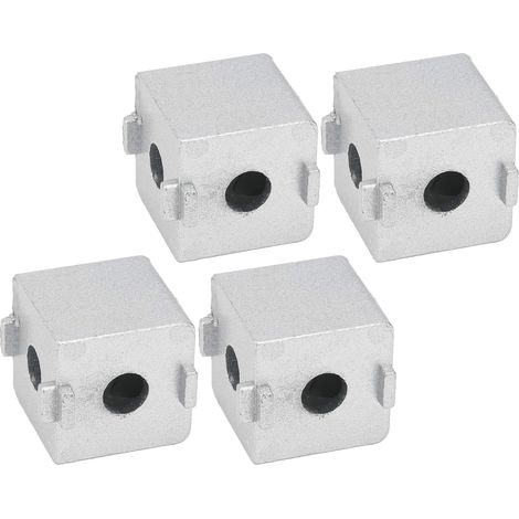 Lot de 4 blocs de connexion en aluminium à angle droit pour connecteurs de profilés,fournitures industrielles (Moselotam01t (1/5)