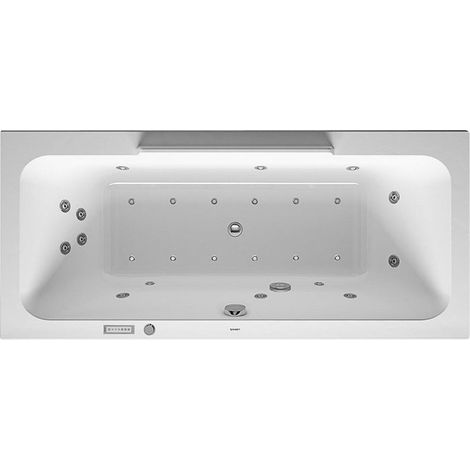 Baignoire Bain à remous rectangulaire DURASTYLE 180 l 180x80 blanc, 2 dossiers Combi-Syst E