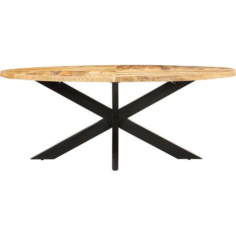 Maison Exclusive - Esstisch Oval 200x100x75 cm Raues Mangoholz