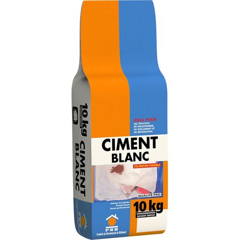 Ciment Blanc Extra Fin 10kg - Haute Pureté pour Finitions Parfaites - Idéal pour Décoration, Scellements Précis, Joints et Enduits - Convient à Tous Travaux Courants de Maçonnerie