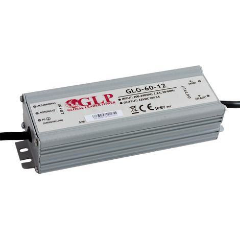 GLG-60-12: GLG-60-12: Alimentatore switching PFC 60W, IP65, 12V/5A