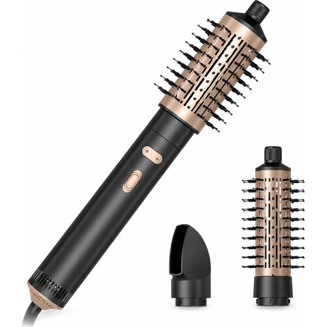 Brosse soufflante 3-en-1, boucleur, lisseur et sèche-cheveux, rotation automatique gauche/droite, noire, 240 V UK (1/5)
