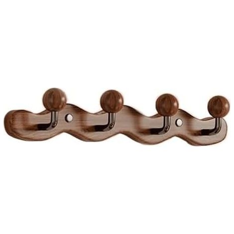 Porte-manteau mural en bois massif pour entrée et couloir. Modèle non perforé, idéal pour les manteaux et les chapeaux. Solution de rangement durable et élégante. (1/4)