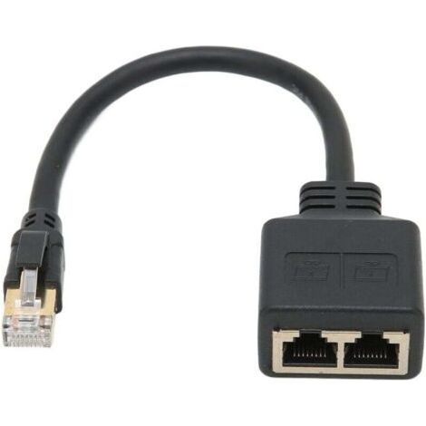 QORVA
-Adaptateur répartiteur RJ45 1 à 2 ports – Câble Ethernet CAT8 – Noyau plaqué or – Pour partage de connexion haut débit (1/5)