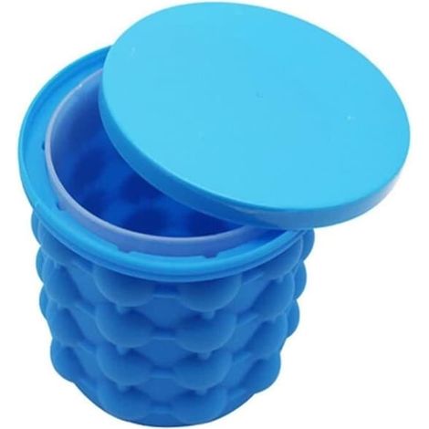 Seau à glace portable 2 en 1 - Double paroi en acier inoxydable - Silicone alimentaire - Couvercle en acrylique (1/4)