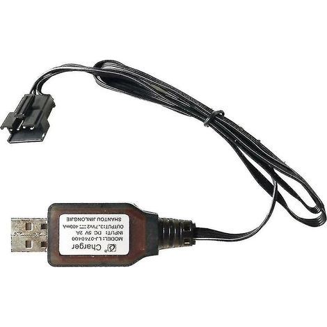 Chargeur 7,4 V 3,7 V x2 pour batterie Li-ion SM-4P, jouets électriques radiocommandés (voiture, bateau), câble USB H (1/5)