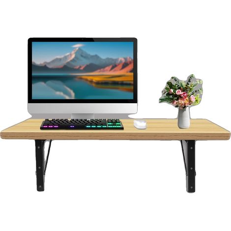 Table de travail pliante murale, design gain de place, construction durable, Couleur du bois (1/2)