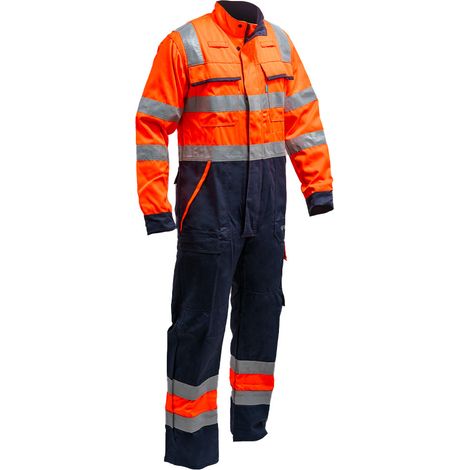 Combinaison haute visibilité orange 44-46 – Protection contre arcs électriques et produits chimiques – Normes EN 20471 et IEC 61482 – Sioen