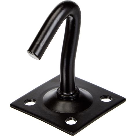Chapuis 8607ZN Gancio fisso + piastra - Acciaio zincato - Diametro 7 mm - Piastra 45 x 45 mm - Nero (1/3)