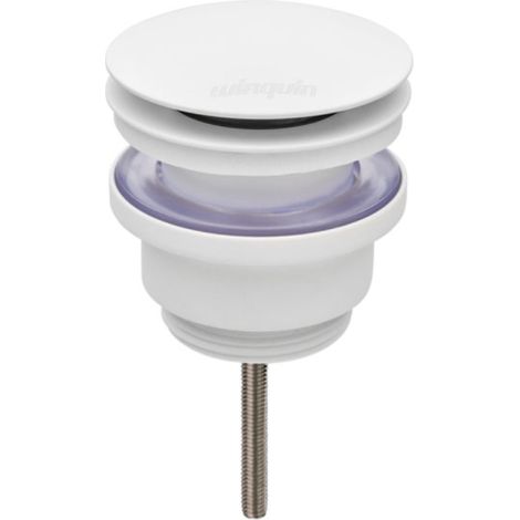 Bonde lavabo universelle WIRQUIN Quick clac avec vis centrale blanc mat