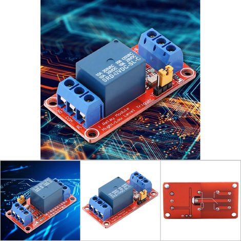 Module relais optocoupleur 1 voie carte commande niveau haut/bas 12V (1/5)