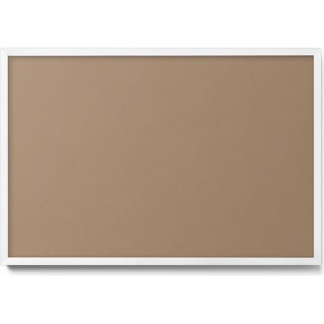 Tableau Magnétique en Métal Tableau pour Magnet - Motif Couleur marron clair - Minimaliste - Cadre Blanc - 60x40 cm - Plaque Magnétique