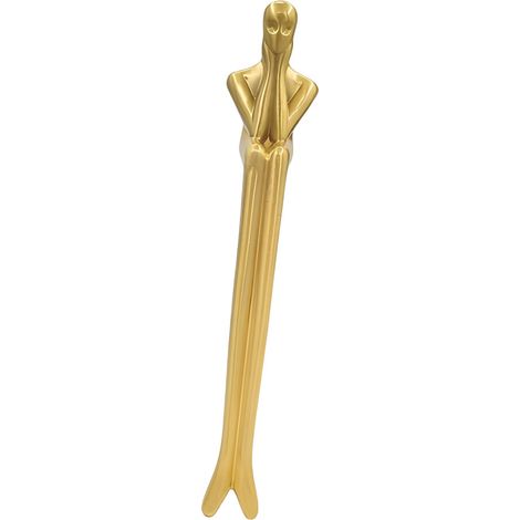 Elegante maniglia per mobile in ottone con finitura dorata lucida.