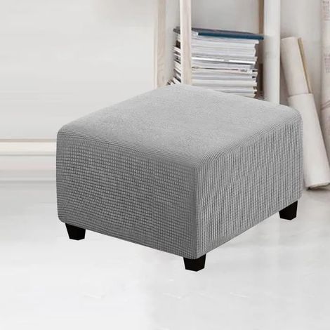 Housse de Pouf carrée Housse de ottomane Extensible Housse de Tabouret de Rangement Pliant carré Housse de Repose-Pieds , (1/4)