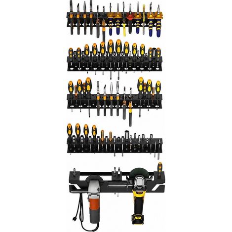 Support mural pour marteau, 5 pièces, rangement pour outils en fer forgé pour pinces et tournevis (1/5)