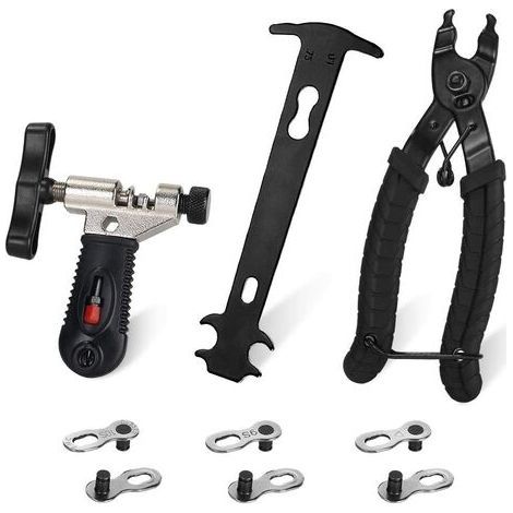 Fahrradketten-Reparaturset, Kettenschlosszange, Kettenschneider, Kettenverschleißanzeiger und wiederverwendbares Verbindungsstück für 6/7/8/9/10-fach Ketten – Fei Yu (1/5)